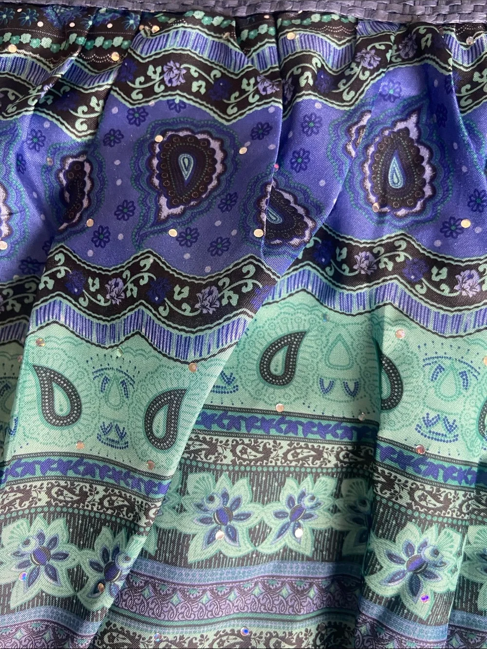 Blue & Teal Patterned Satchel with Wooden Handle - Cruise Club